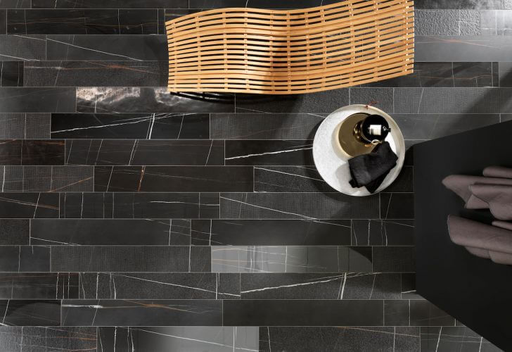 Sahara Noir Listetello Mix Porcelain Tiles 20 x 120cm