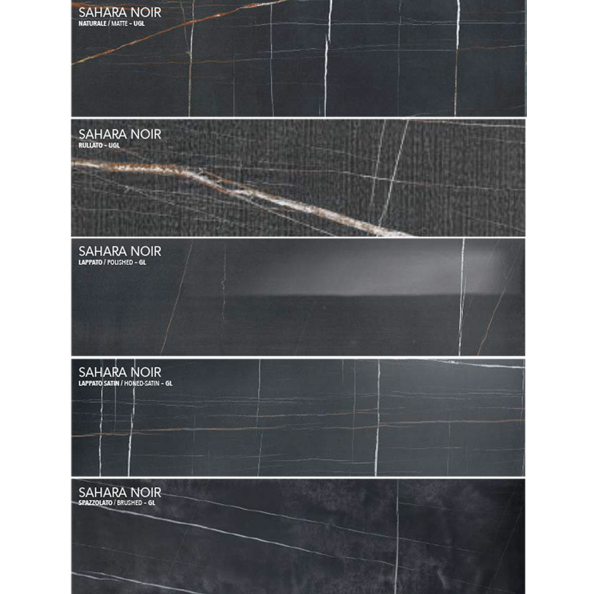 Sahara Noir Listetello Mix Porcelain Tiles 20 x 120cm