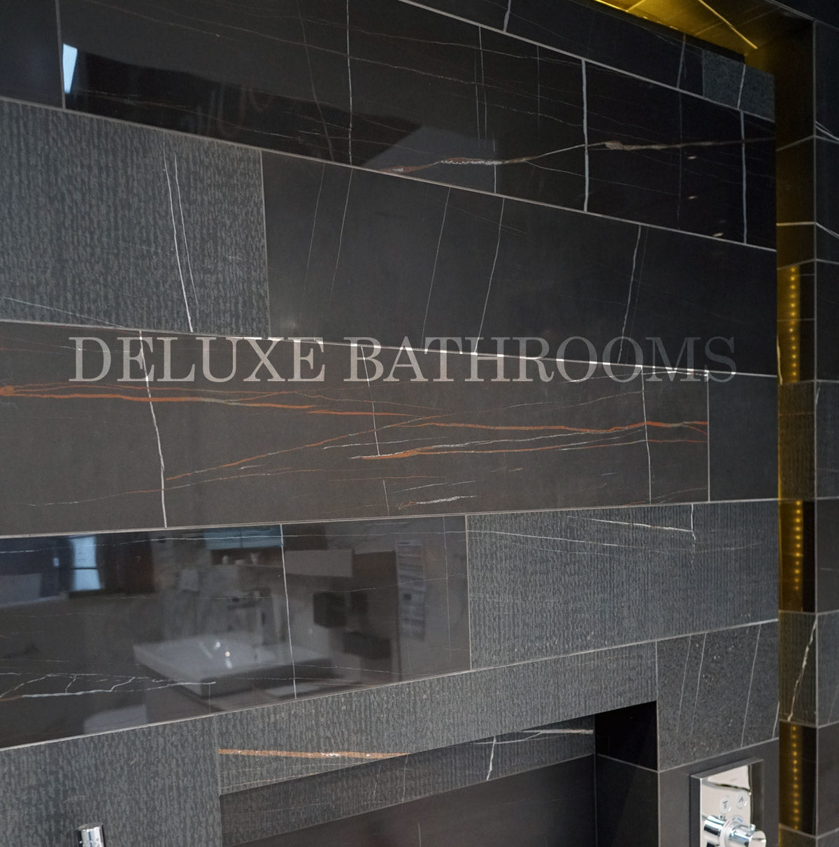 Sahara Noir Listetello Mix Porcelain Tiles 20 x 120cm