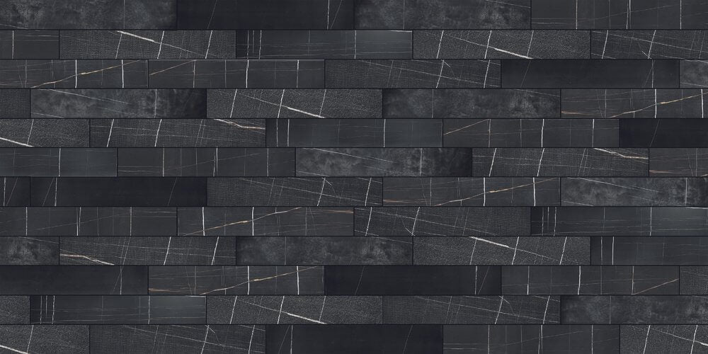 Sahara Noir Listetello Mix Porcelain Tiles 20 x 120cm