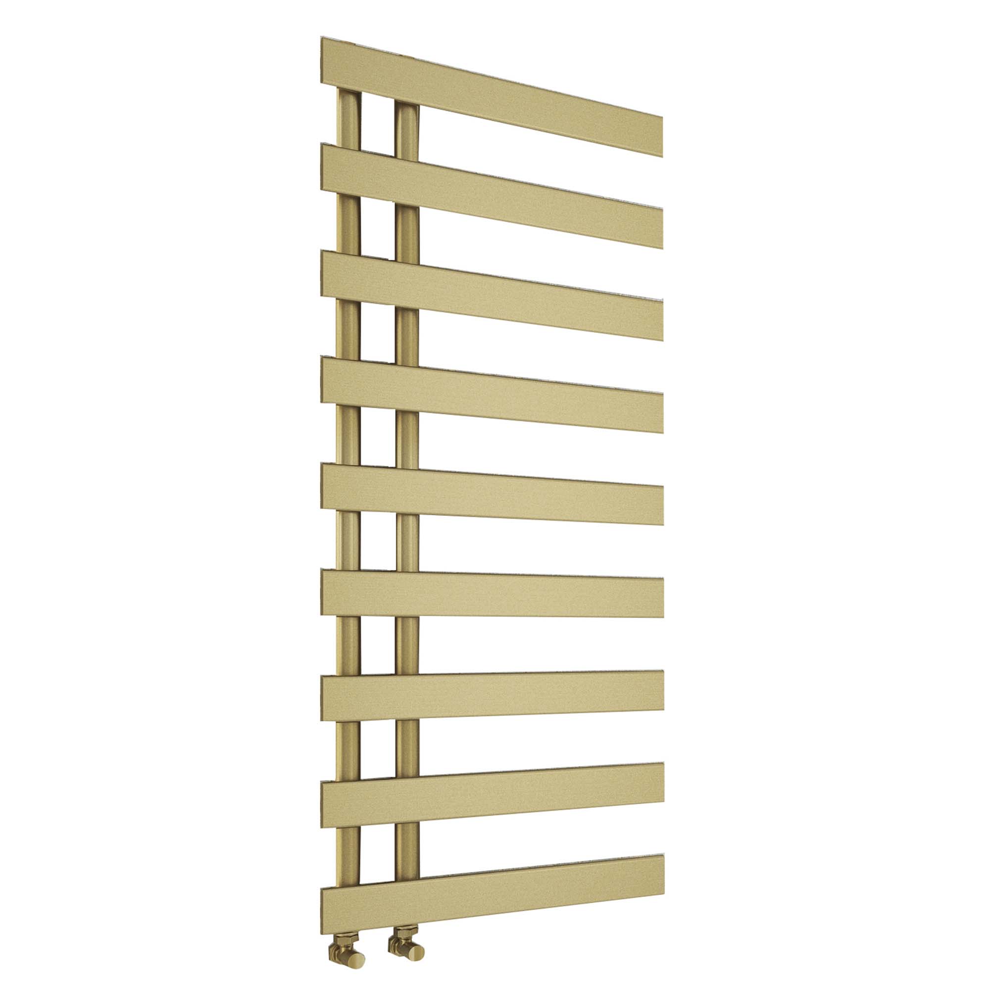 seville designer offset towel rail 1156x500mm brushed brass