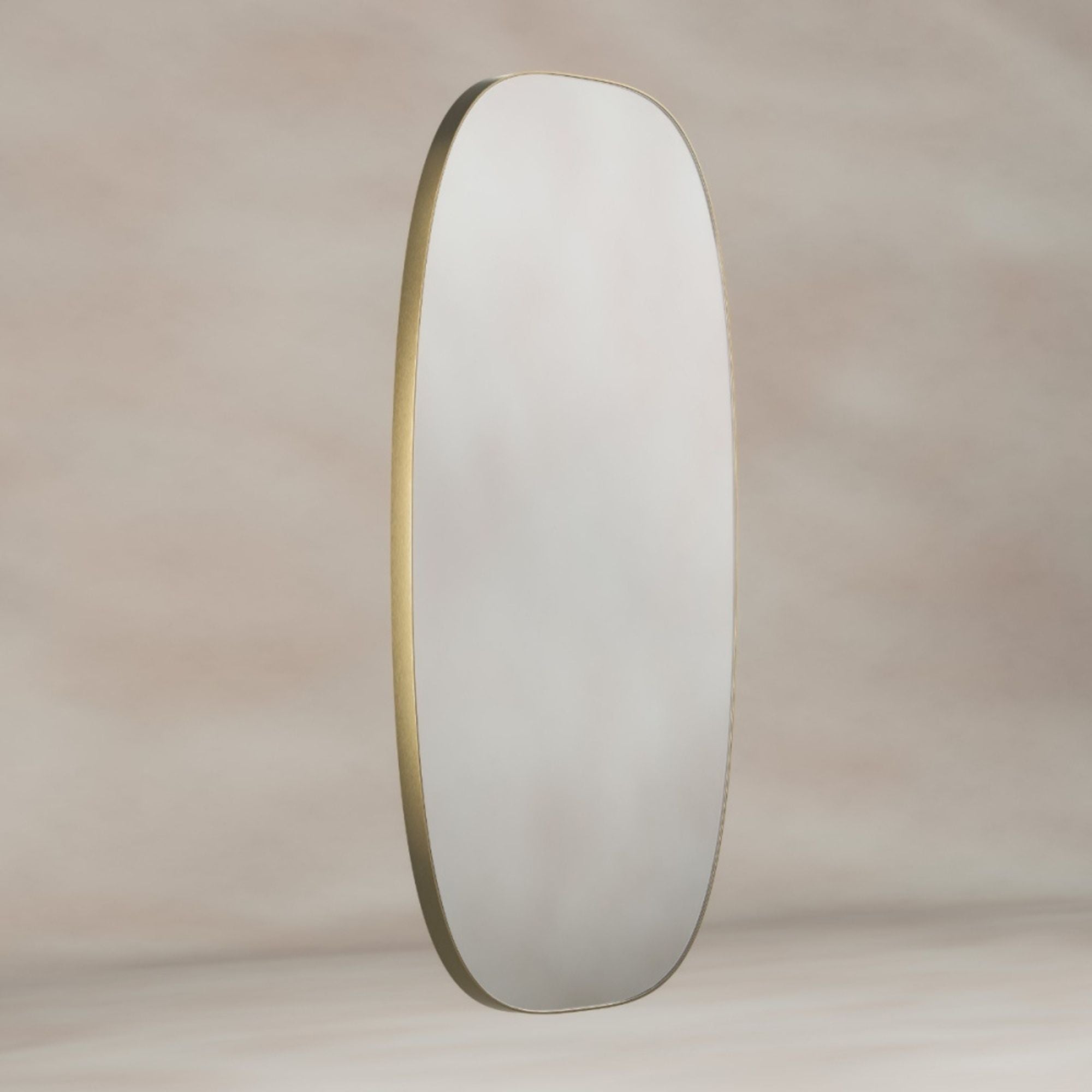 Shore Barrel Bathroom Mirror Brushed Brass