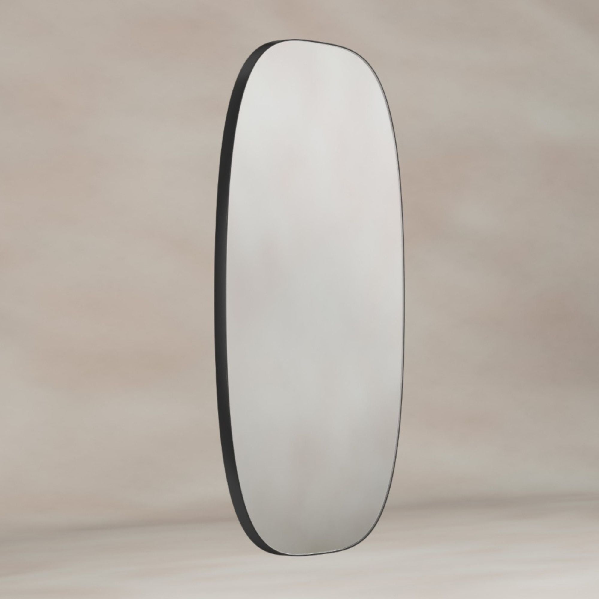 Shore Barrel Bathroom Mirror Matt Black