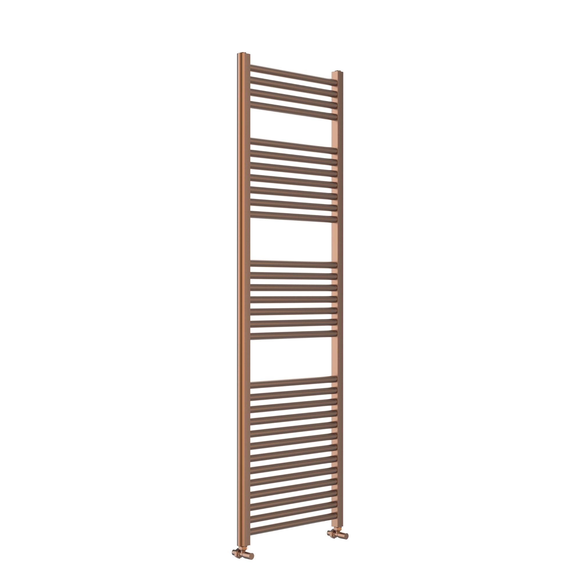 Soho brushed bronze Towel radiator 1600x500mm on a white background deluxe bathrooms