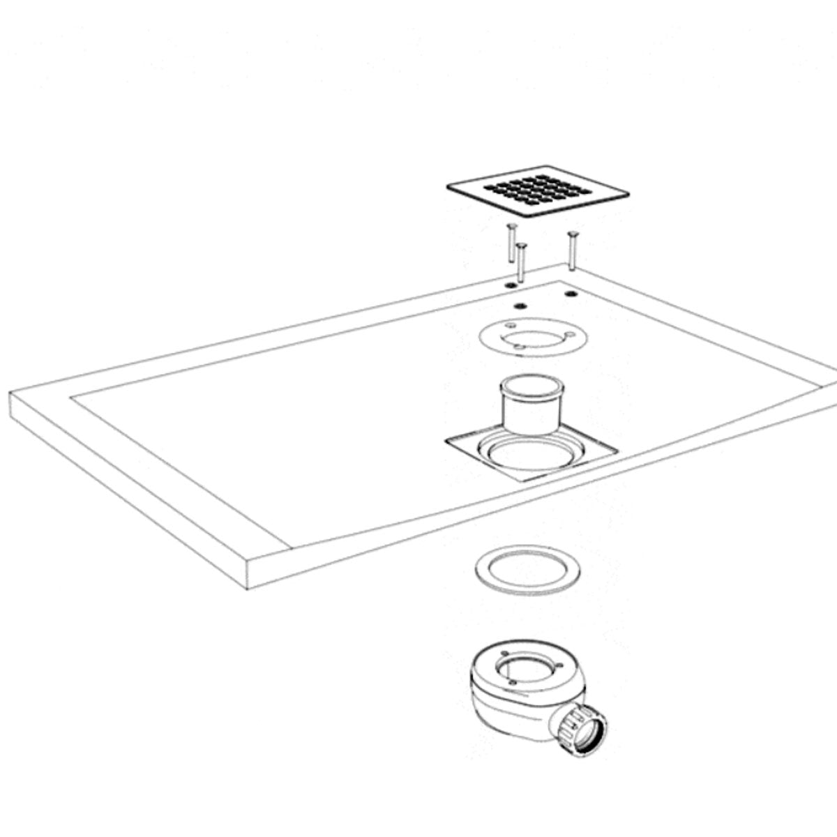 solidsoft drain with grill installation drawing