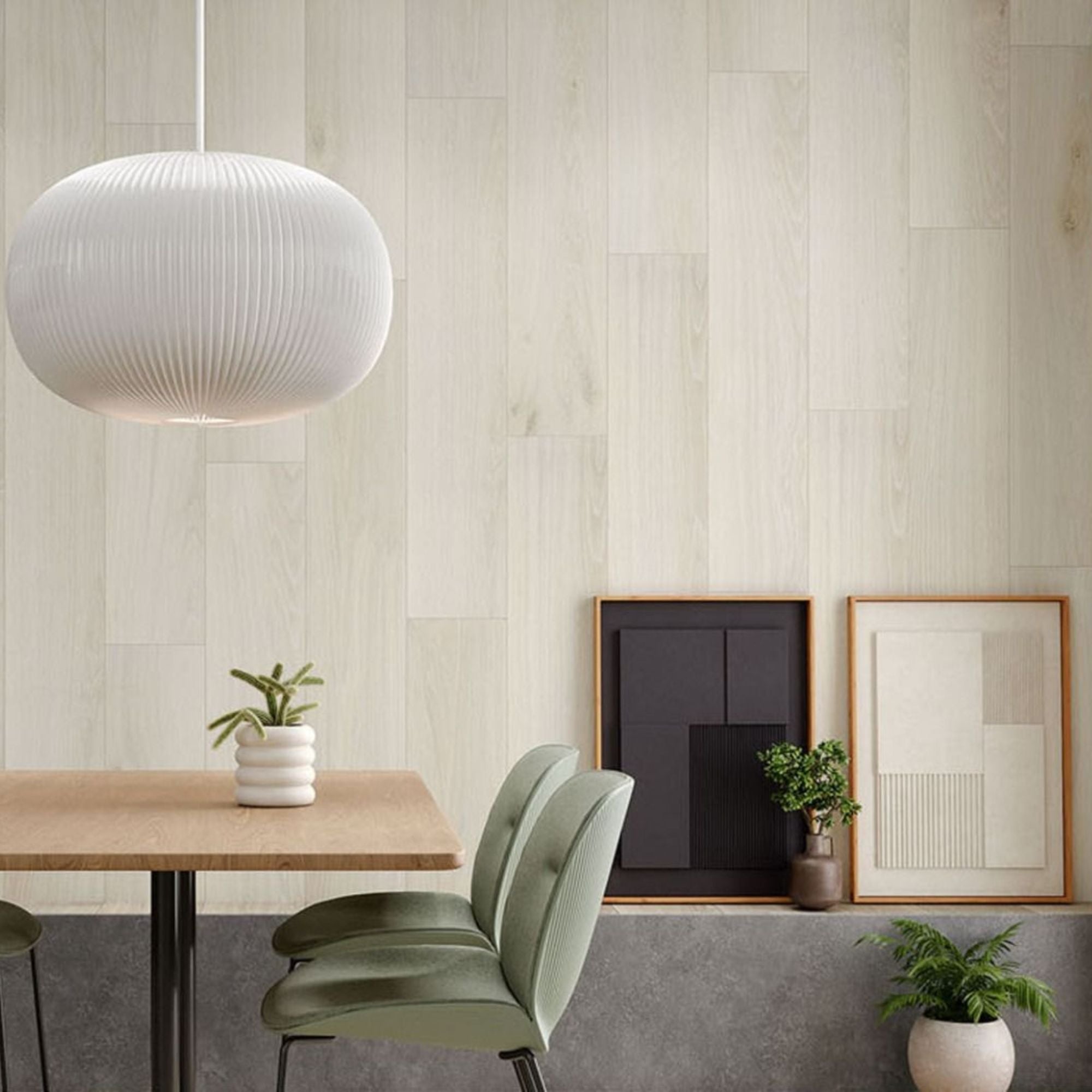 Civic White Wood Effect Porcelain Tile 15x90cm Matt