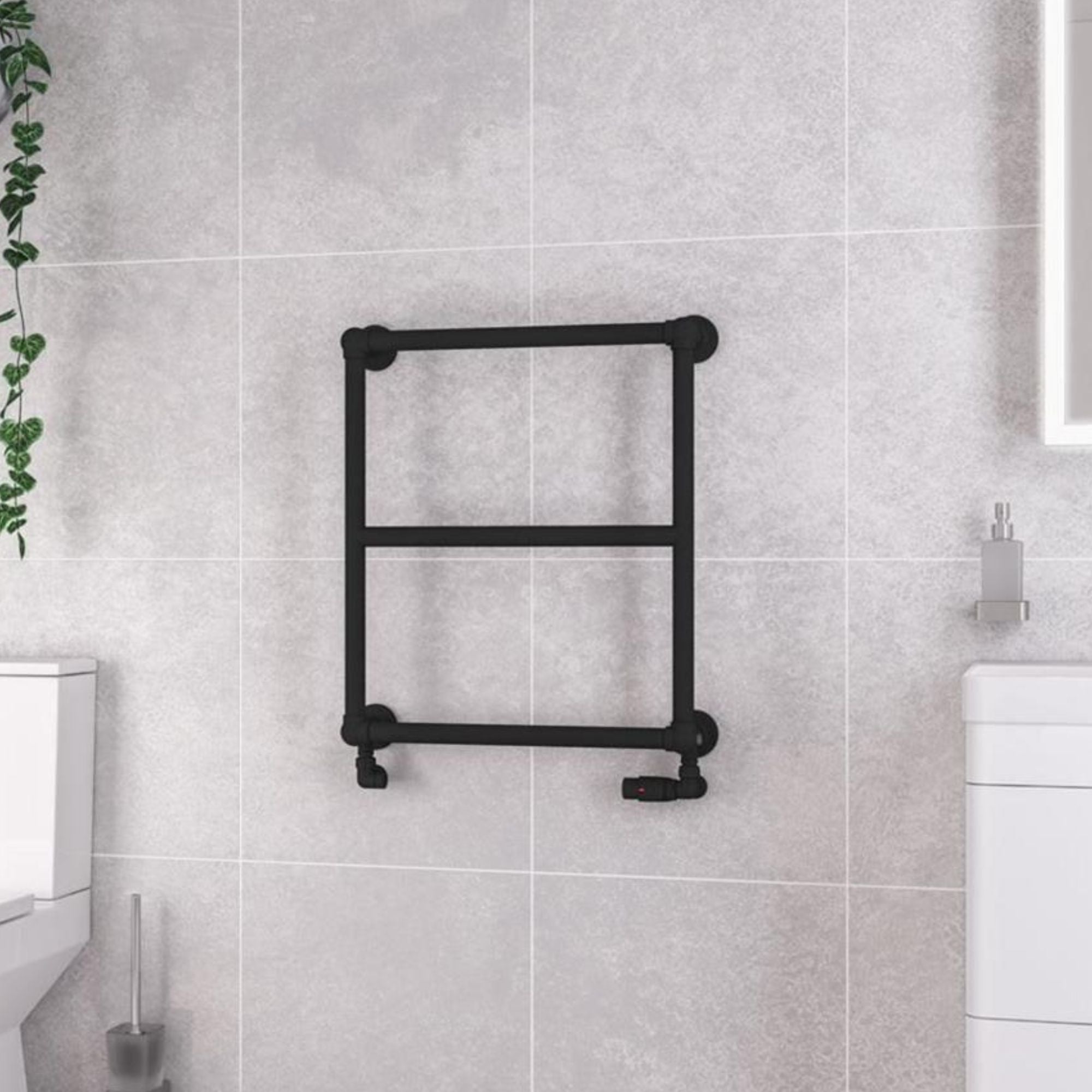 Stour Traditional Heated Towel Rail - Matt Black