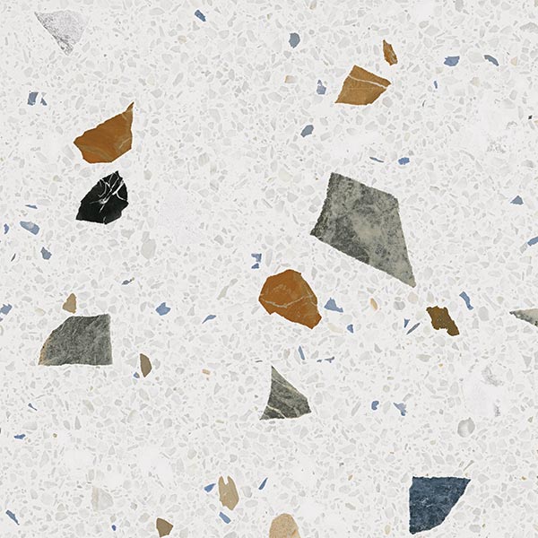 Stracciatella Blanco Terrazzo Effect Porcelain Tile Matt 60 x 60cm