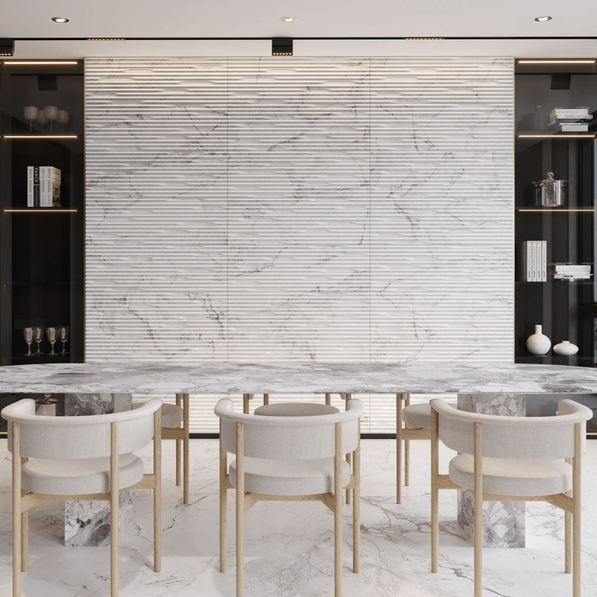 Sublime Iceberg 4D Decor Marble Effect Wall Tile 33x100cm Matt