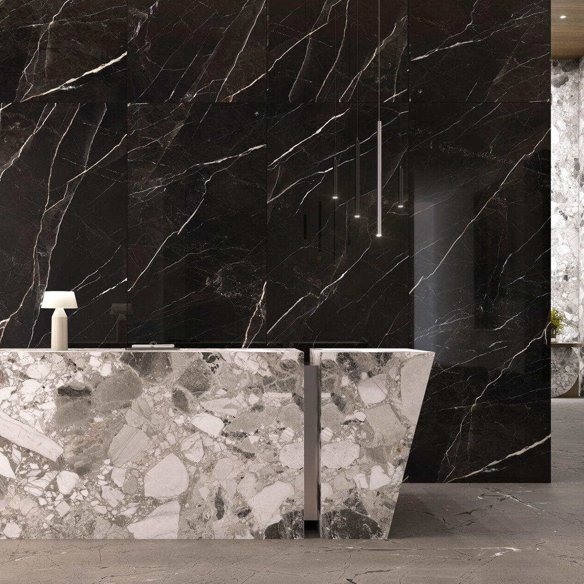 Sublime Vulcano Marble Effect Porcelain Tile 60x120cm Polished