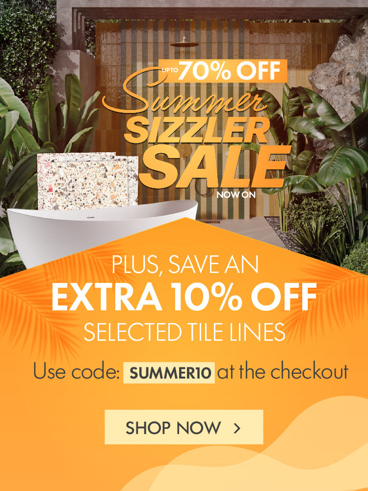 Advertisement for a summer sale with promotional text and a discount code.