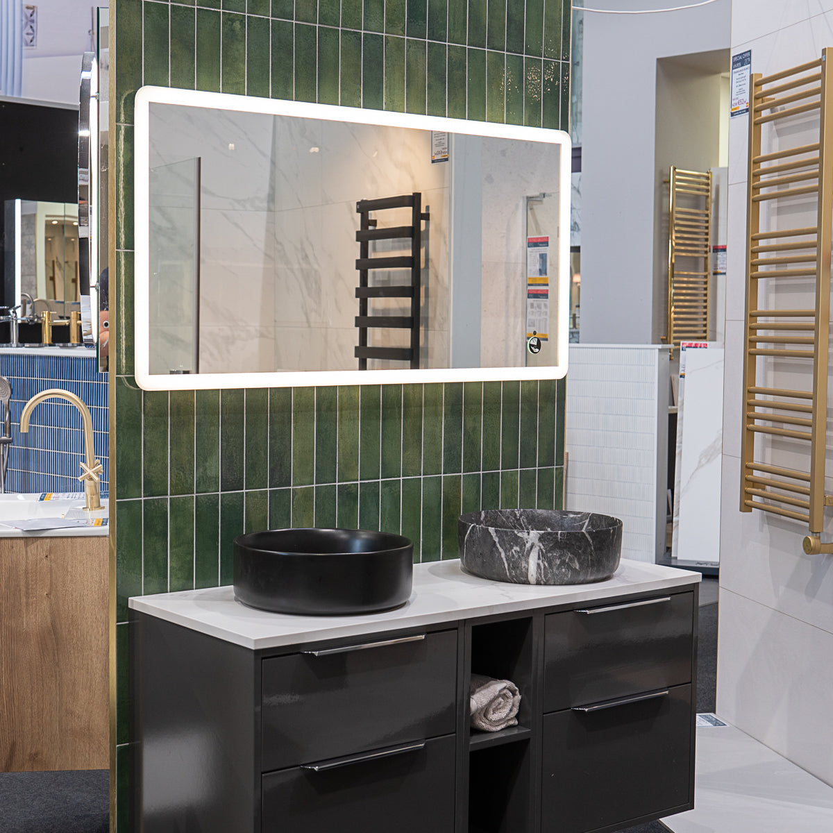 Mojave Green Decor Wall Tile 6x25cm Gloss