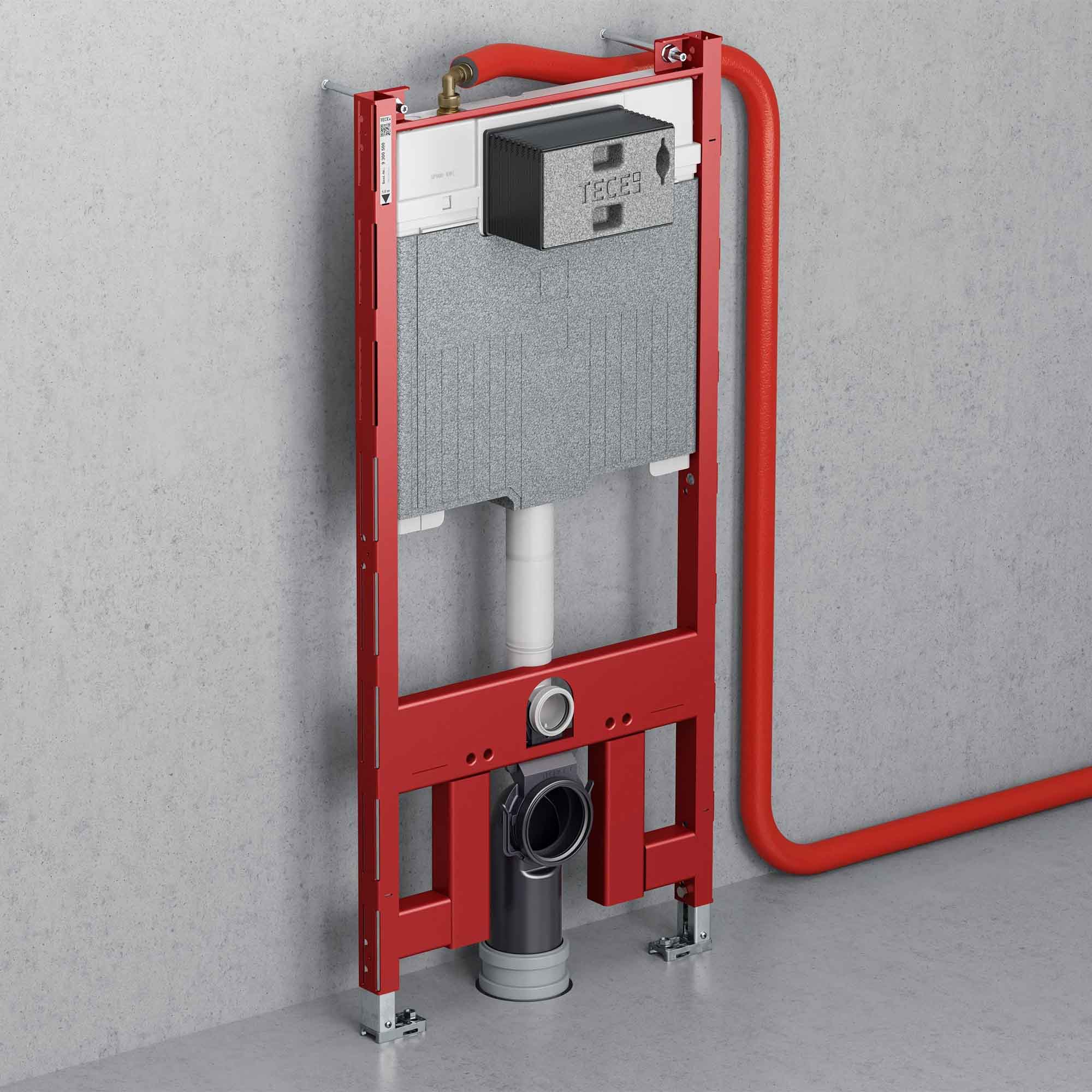 tece profil wall hung toilet support frame with slim concealed octa cistern 1120mm