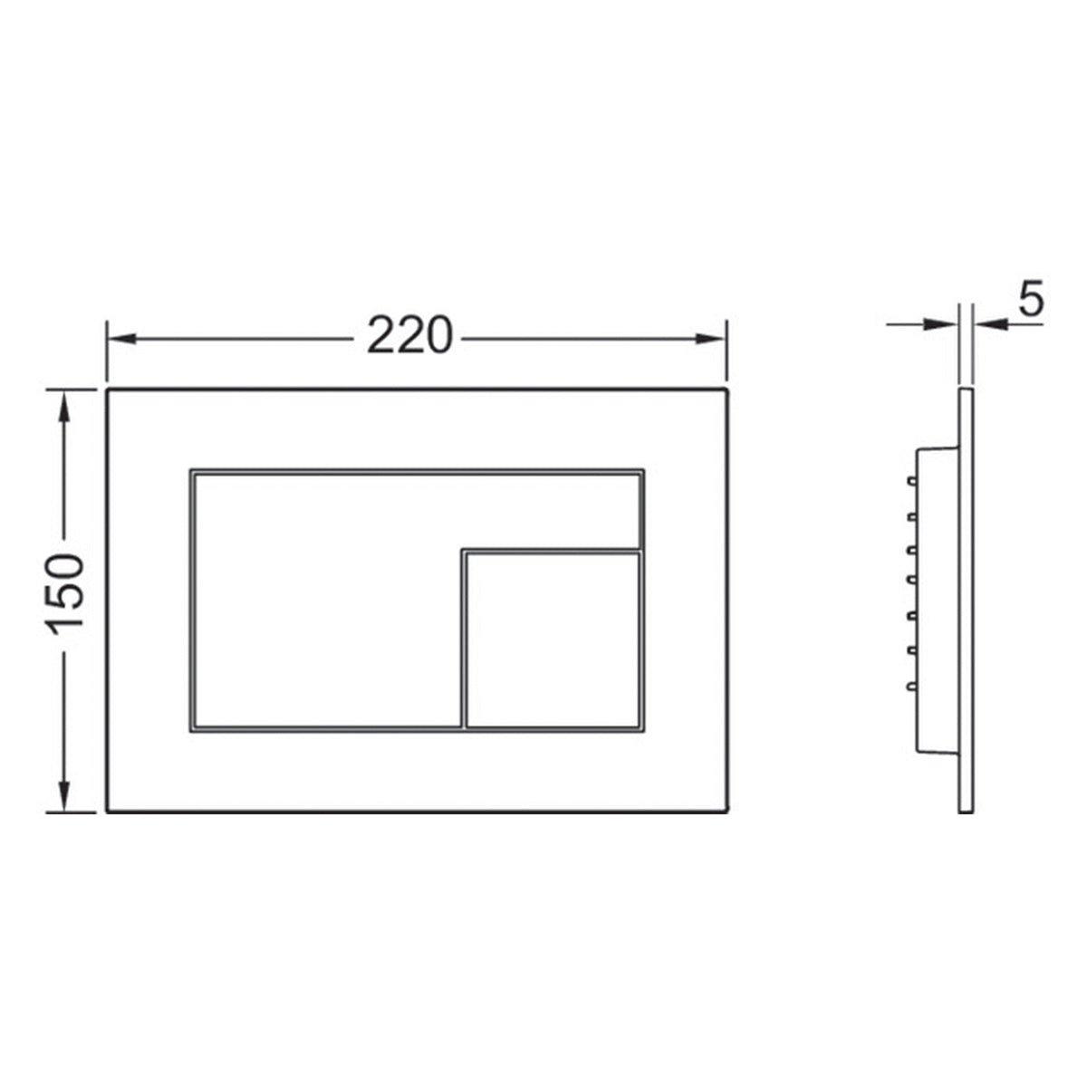 tece velvet dual flush plate dimensions