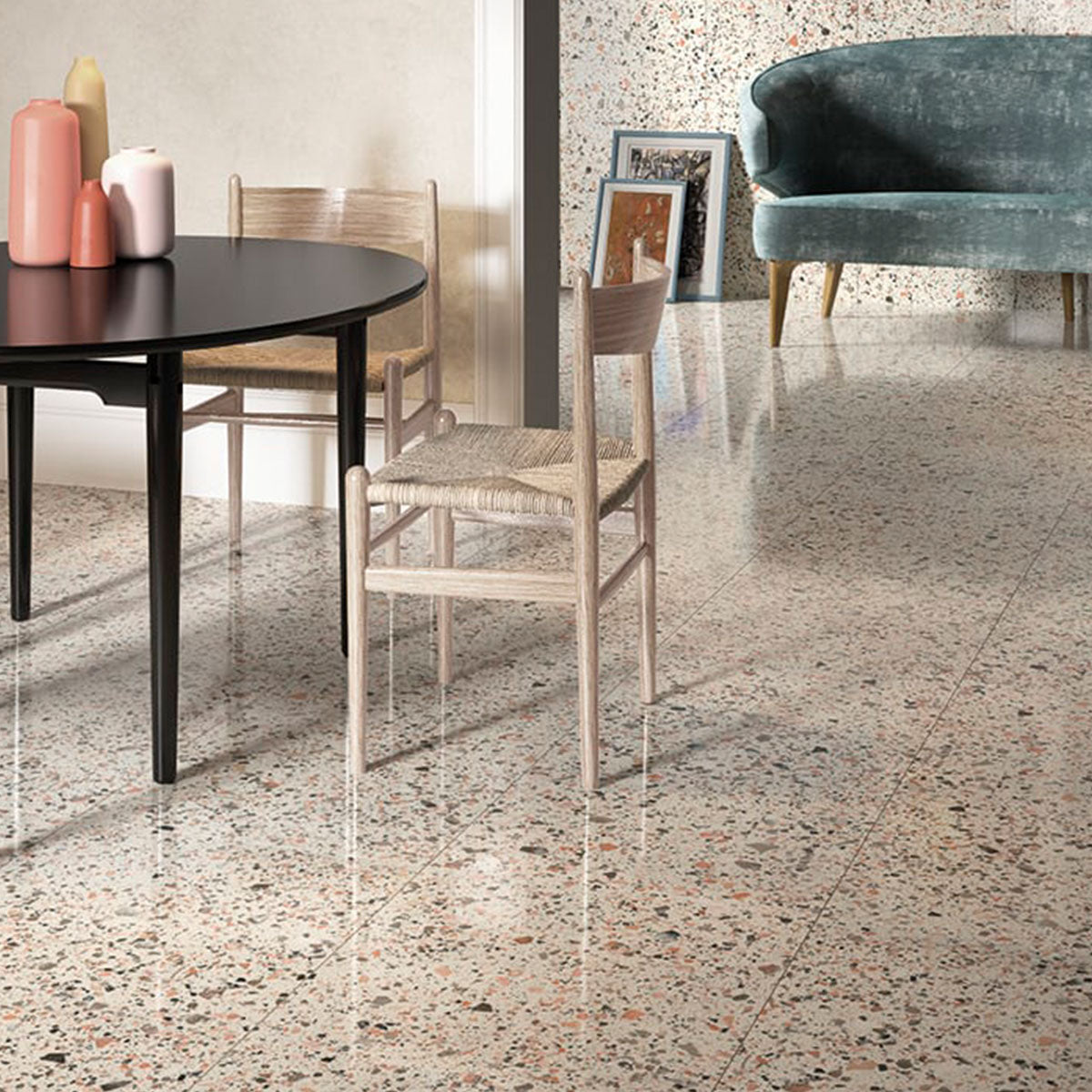 Terrazzo Lusso Pink Porcelain Tile Matt 60 x 60cm