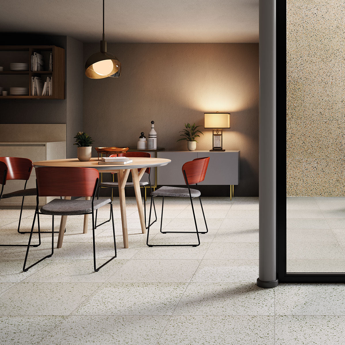 Terrazzo Lux Zink Full-Bodied Porcelain Tile Matt 60 x 60cm