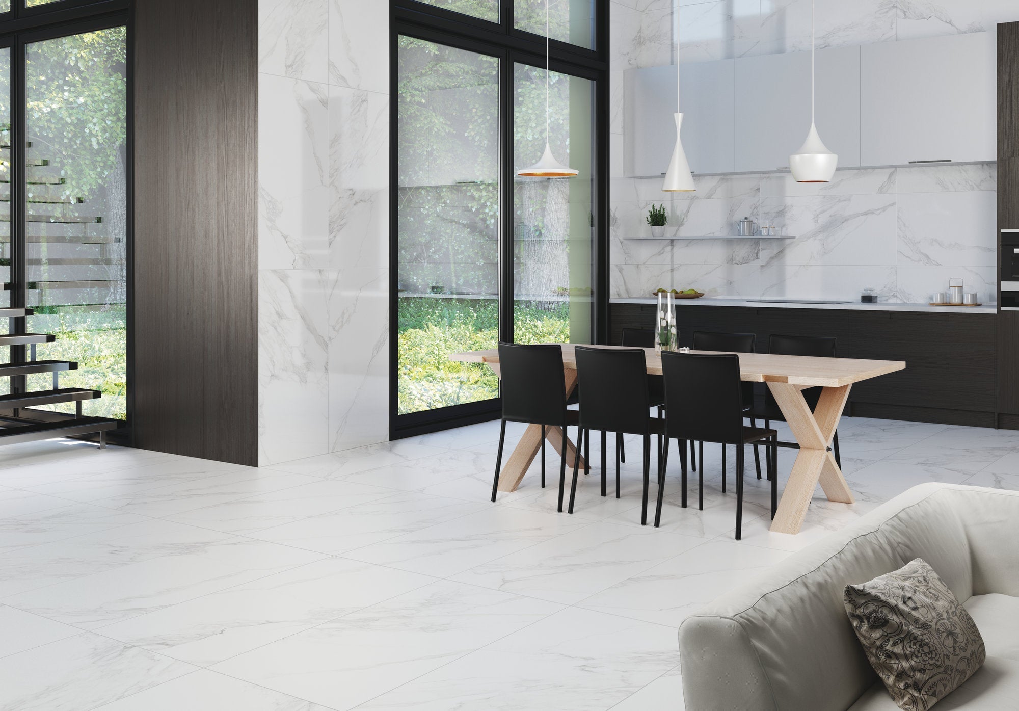 Torano Bianco Marble Effect Tile Natural Matt 60x120cm