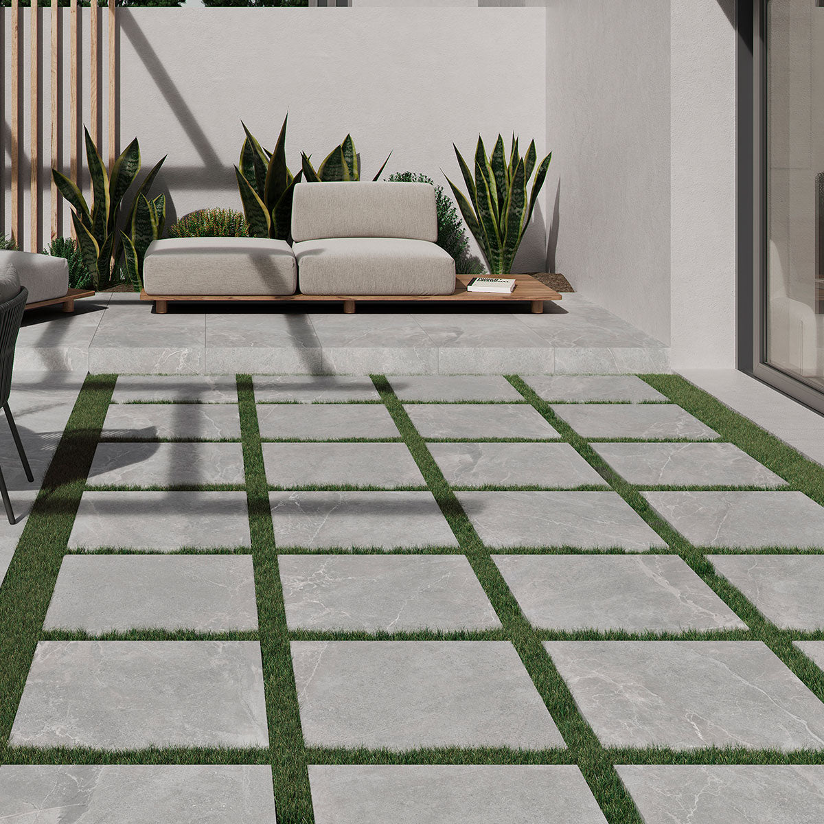 Valencia Pearl 20mm Stone-Effect Outdoor Porcelain Tile 59x90cm