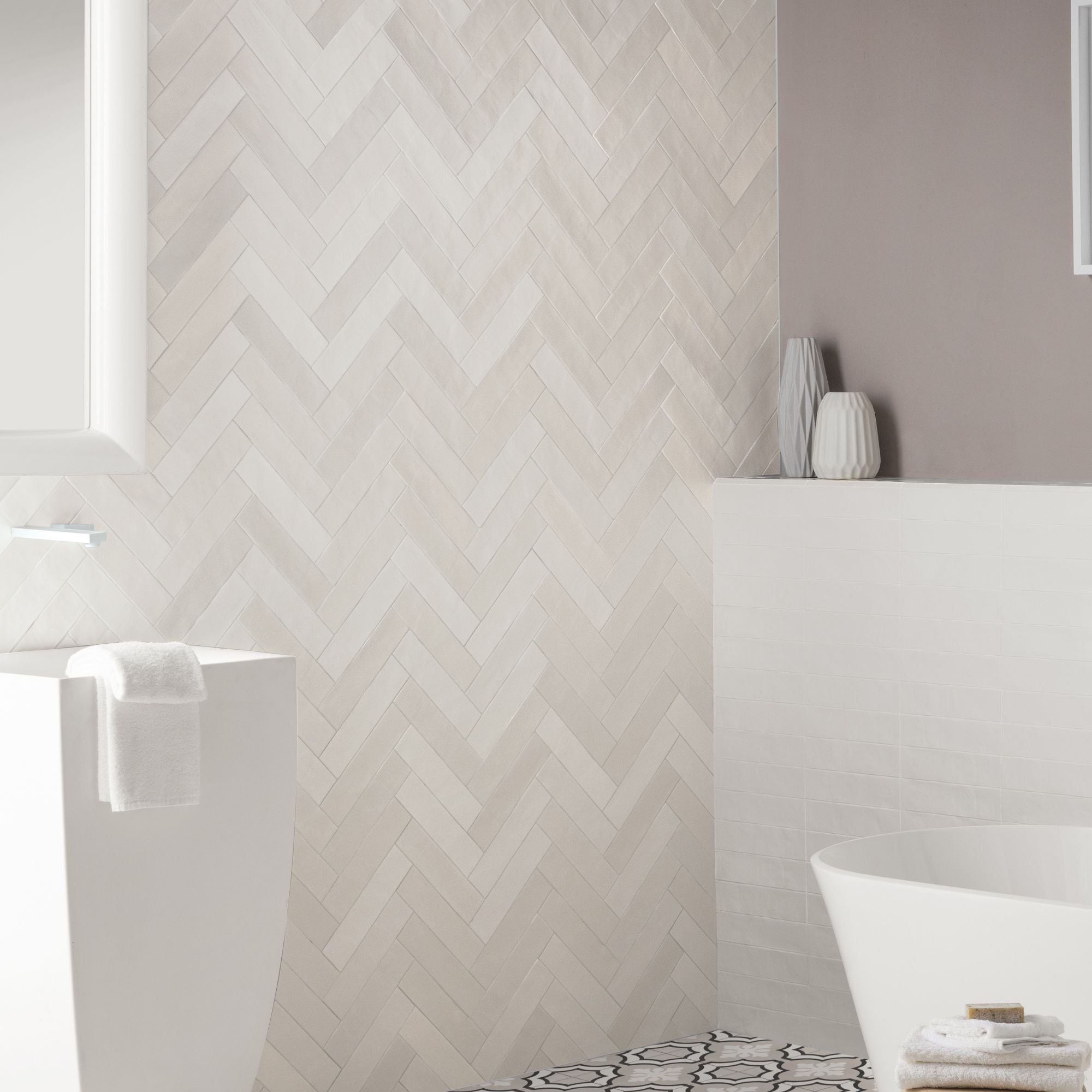 ColorART Greige Wall Tile 6.25x20cm Gloss Deluxe Bathrooms