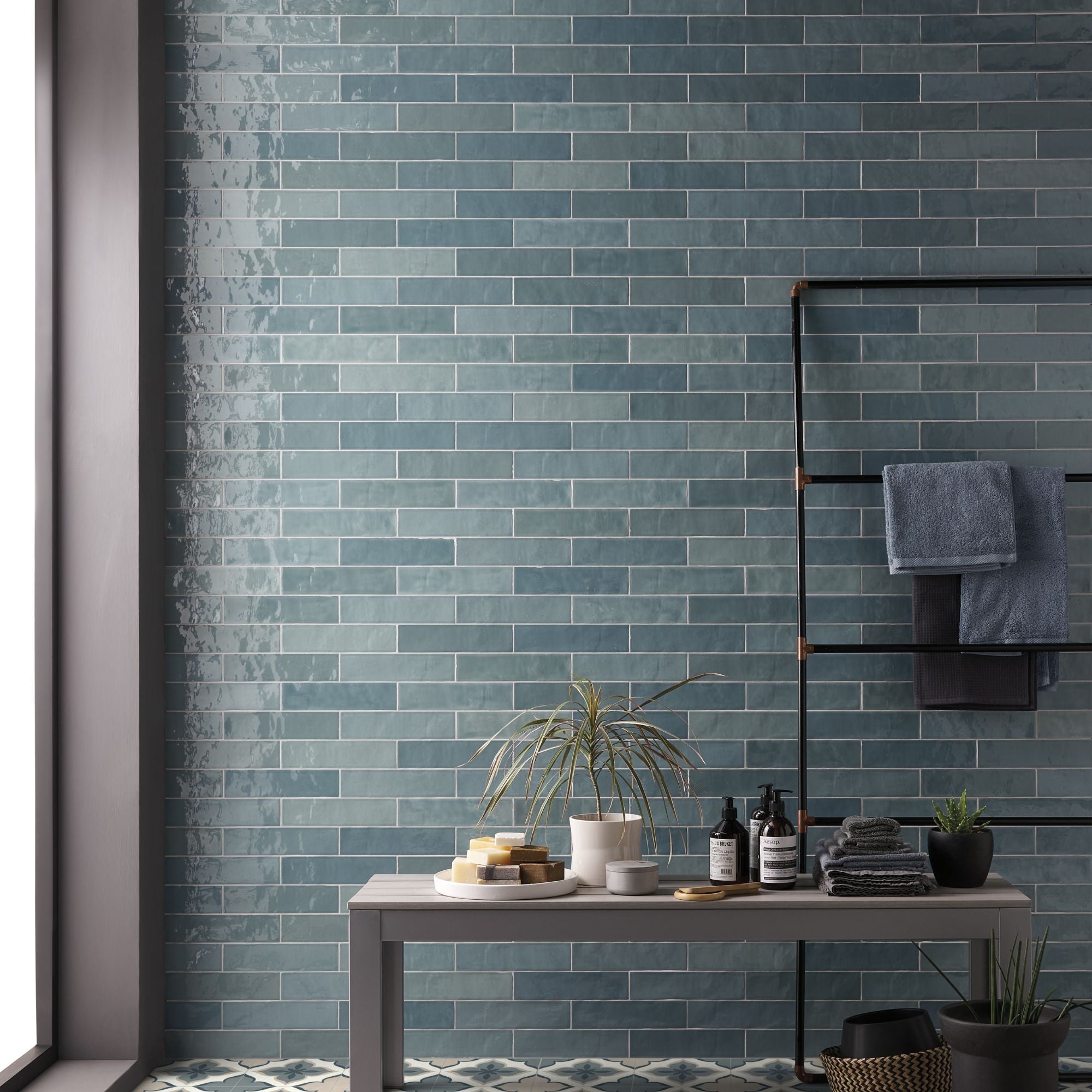 ColorART Turqoise Wall Tile 6.25x25cm Gloss Deluxe Bathrooms