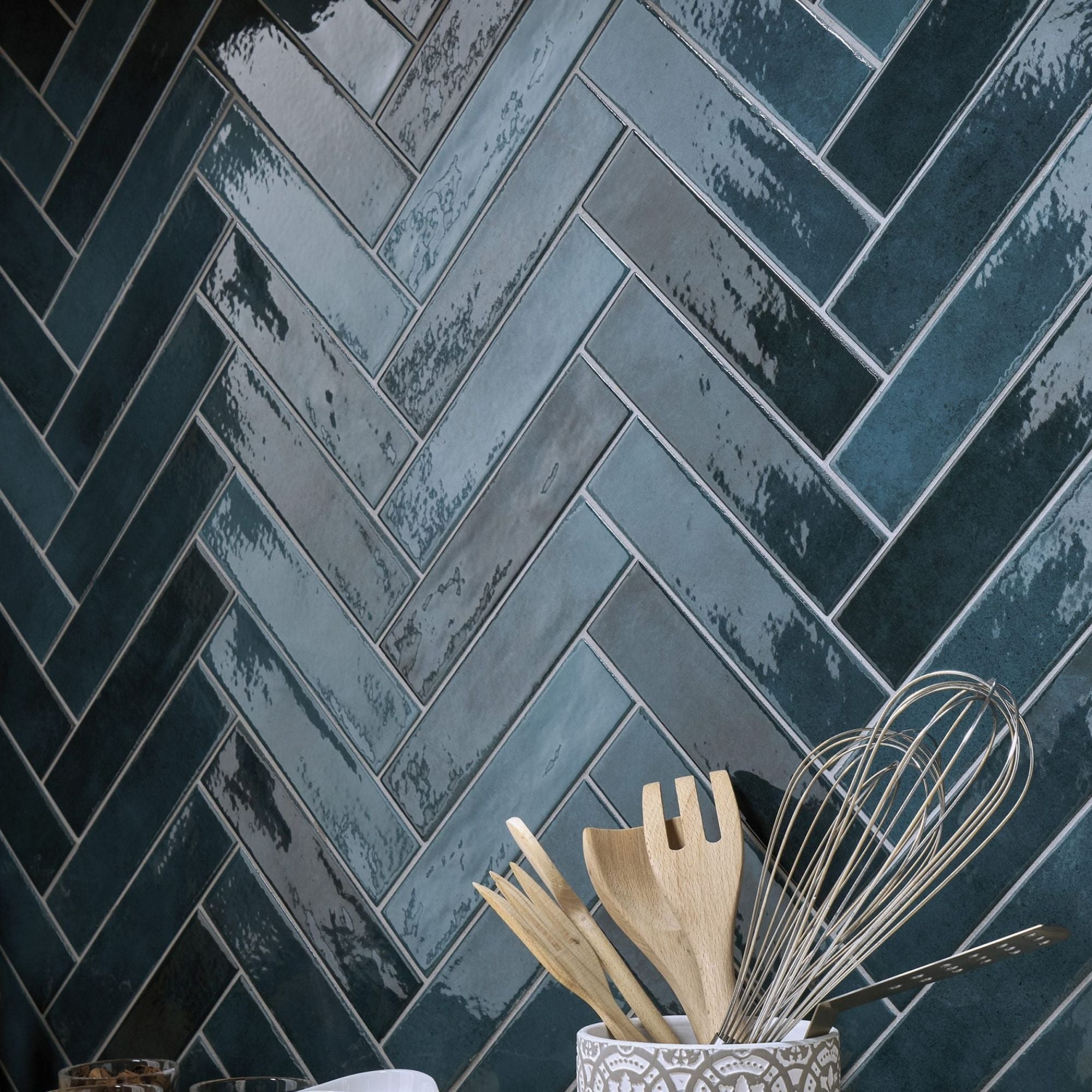 my art blu 6x25cm wall tile in glossy finish deluxe bathrooms