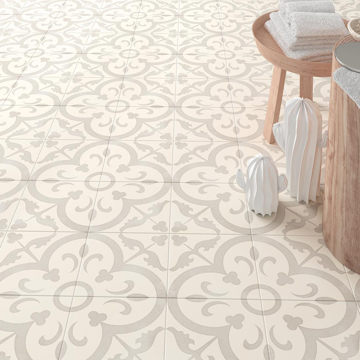 Vives Svenska Halvmane Cement Effect Encaustic Porcelain Tile Matt 20x20cm