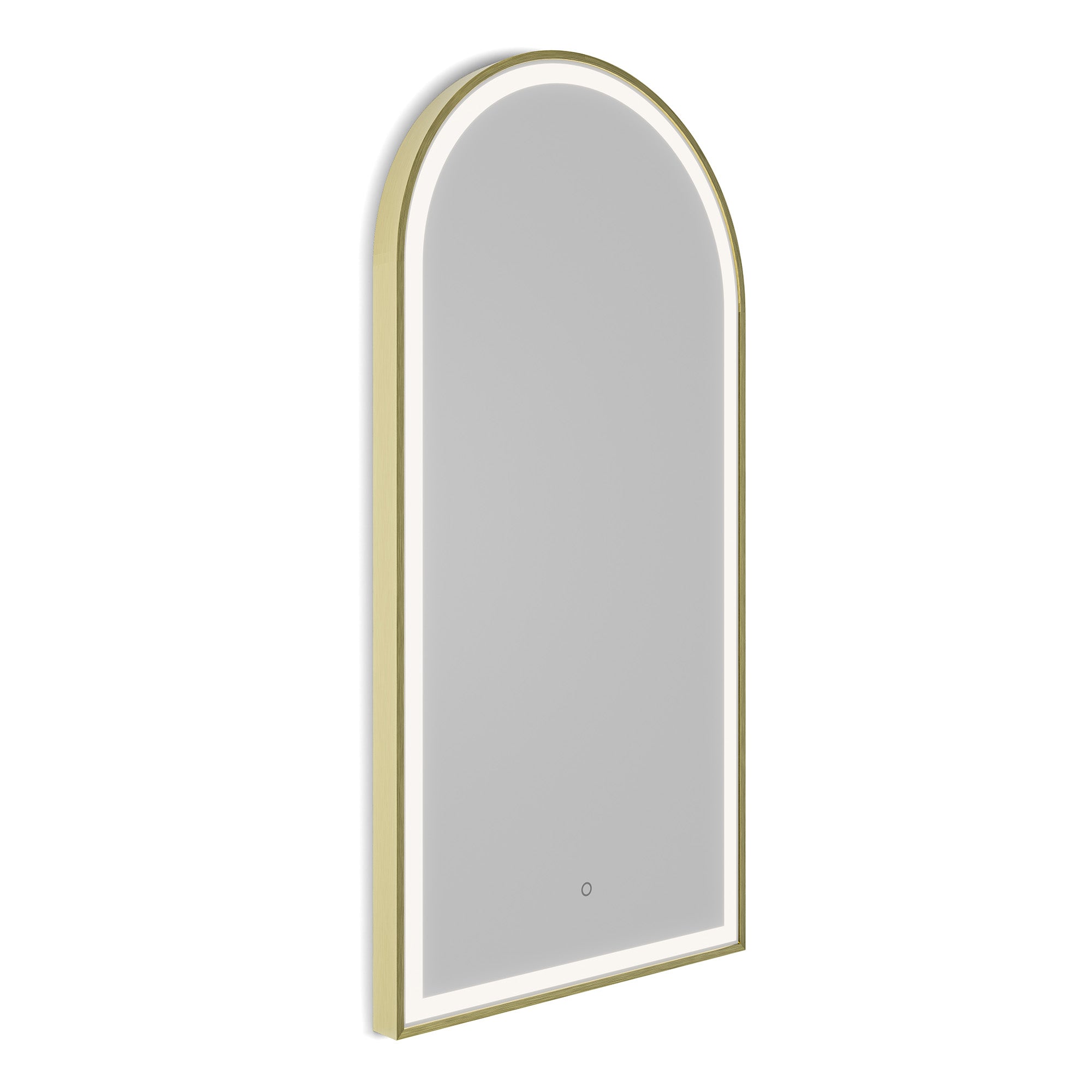 voyage light arch bathroom led mirror 50 brushed brass