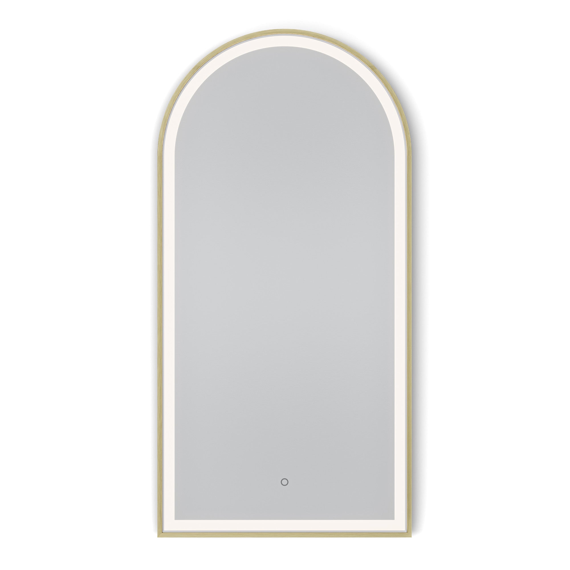 voyage light arch bathroom led mirror 50 brushed brass