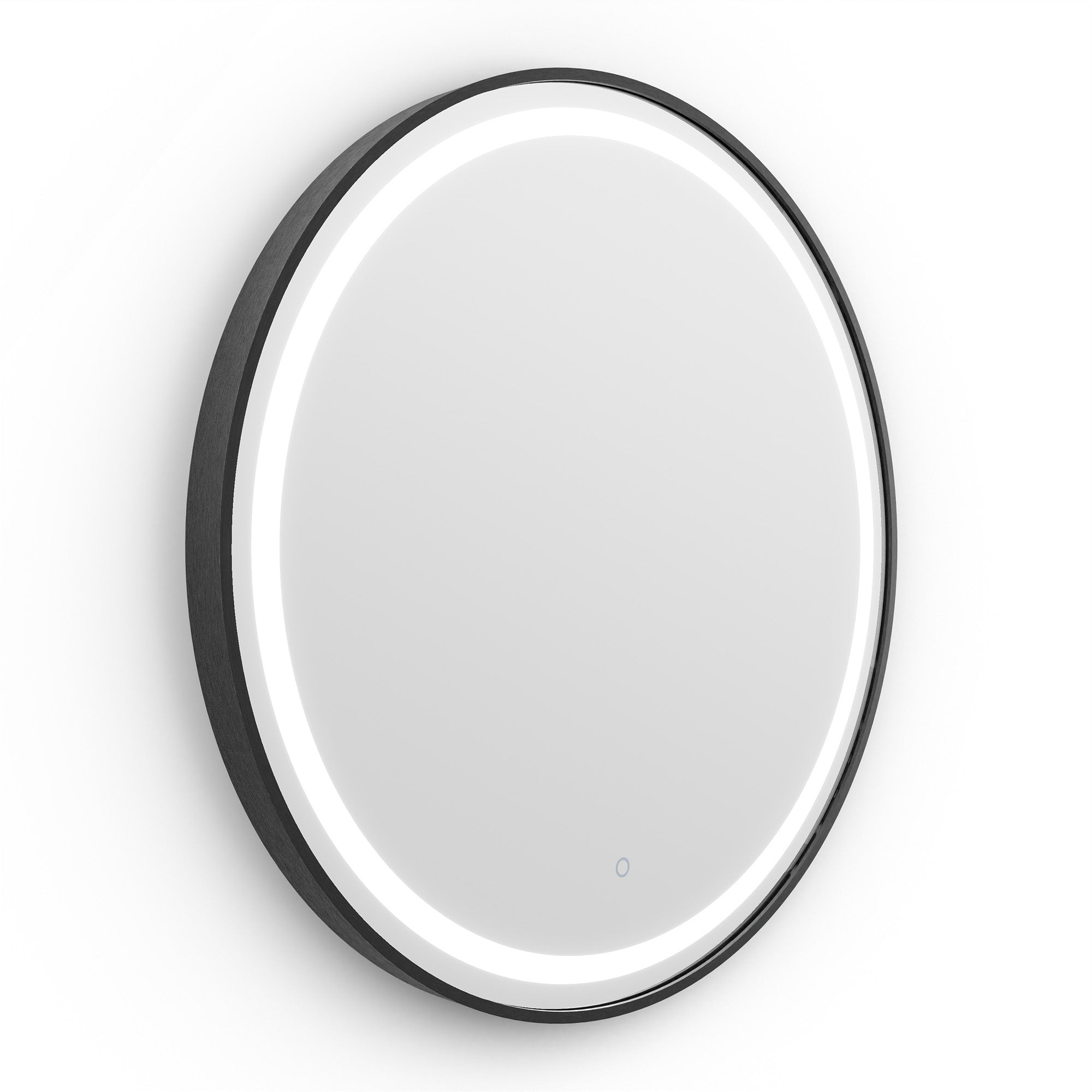 voyage light round bathroom led mirror 70 matt black
