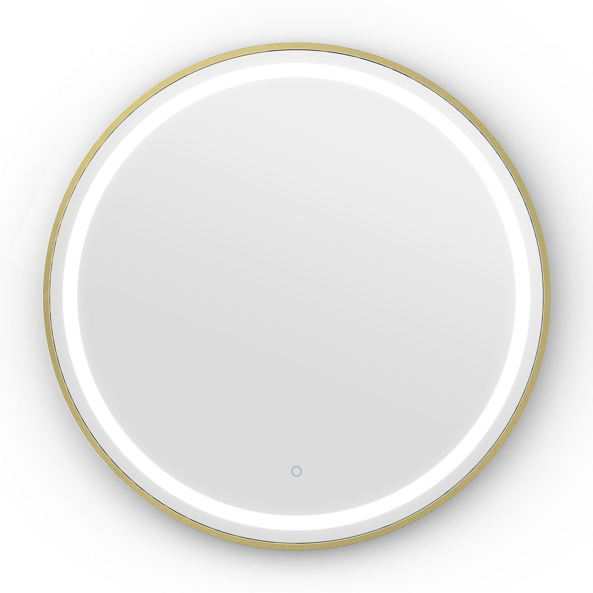 voyage light round bathrooms mirror 70 brushed brass