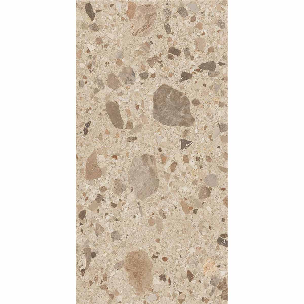 zaragoza brown terrazzo stone effect porcelain tile 59x120cm