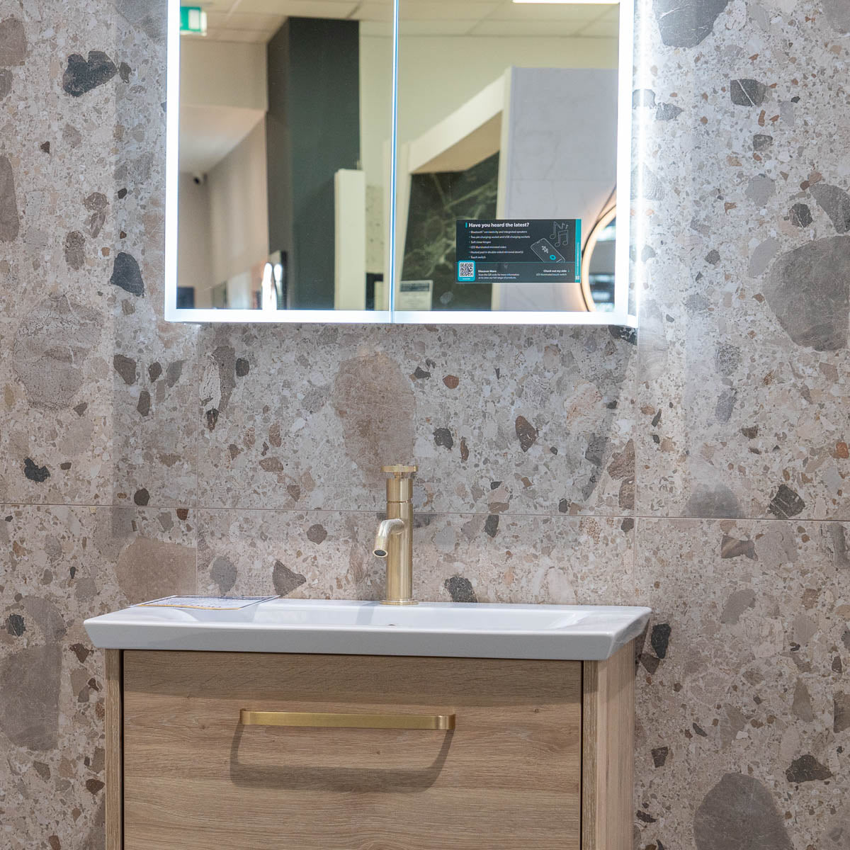 Zaragoza Brown Terrazzo Stone Effect Porcelain Tile 59x120cm Matt