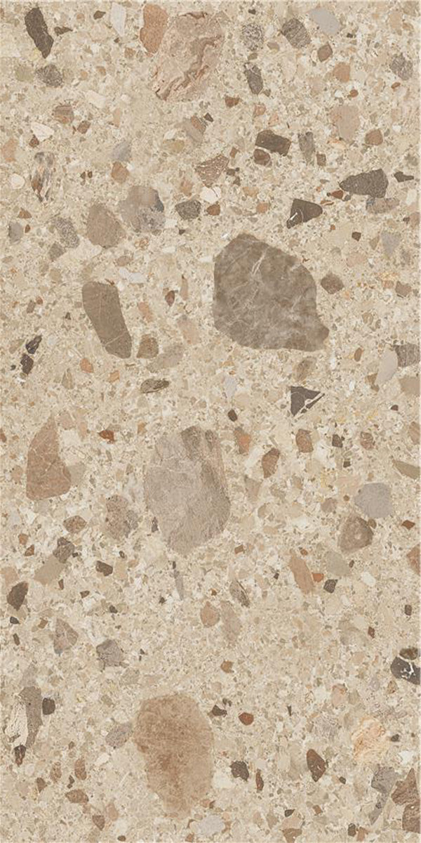 zaragoza brown terrazzo stone effect porcelain tile 59x120cm