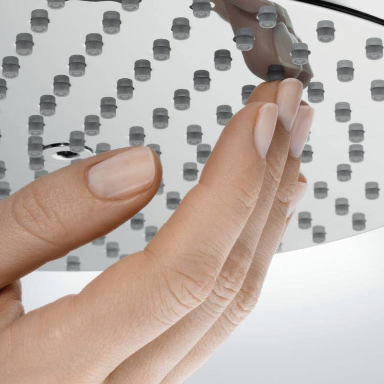 Hansgrohe Exposed Thermostatic Valve with PowderRain 240 Showerpipe and Shower Handset