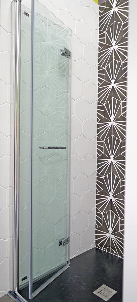 Merlyn 8 Series Frameless Hinged Bi-Fold Shower Door With Side Panel