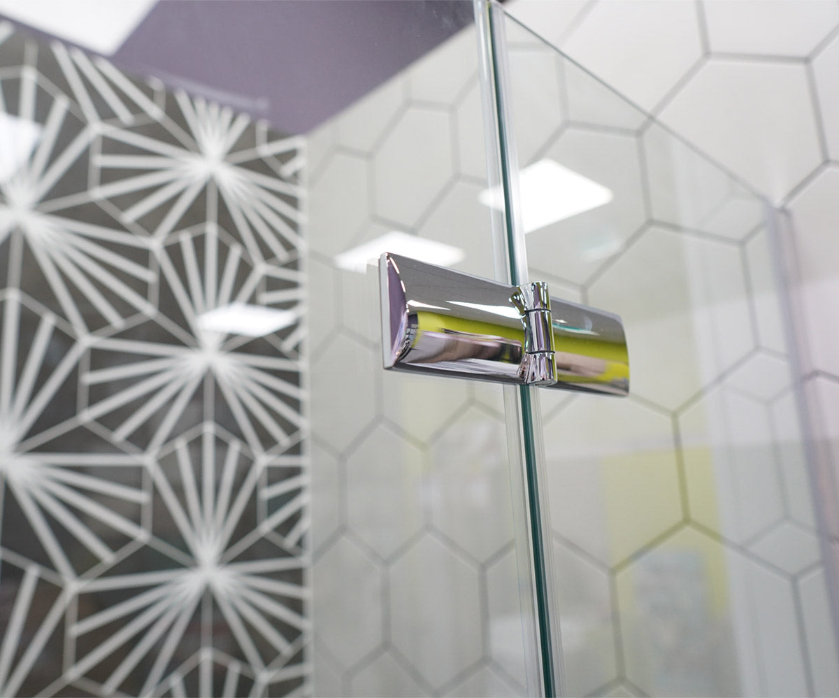 Merlyn 8 Series Frameless Hinged Bi-Fold Shower Door In Recess