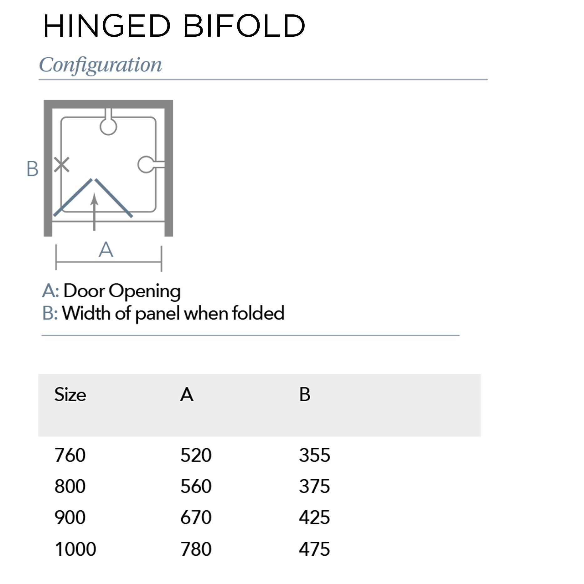 Merlyn 8 Series Frameless Hinged Bi-Fold Shower Door In Recess
