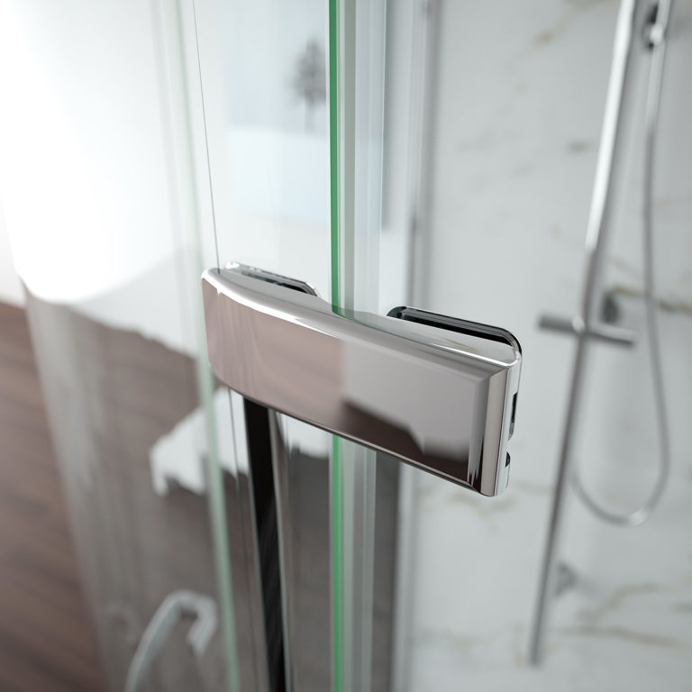 Merlyn 8 Series Frameless Hinge & Inline Shower Door With Side Panel