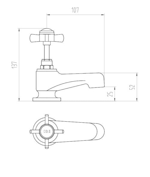 Ailesbury Traditional Bath Pillar Taps