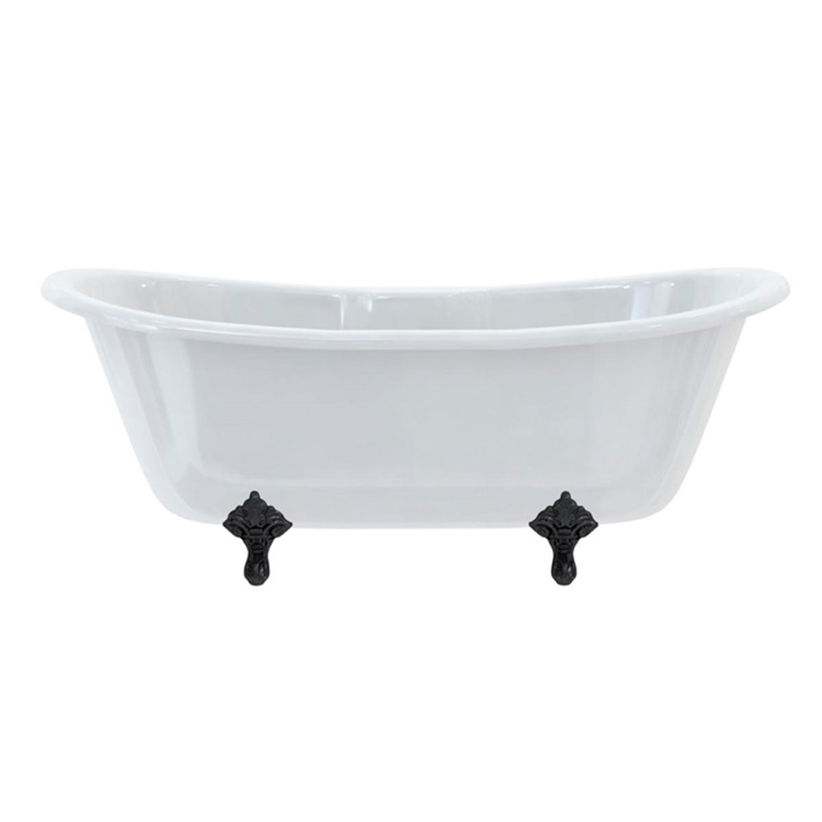 Burlington Bateau Double-Ended 1700mm Bath Traditional Black Feet Deluxe Bathrooms UK
