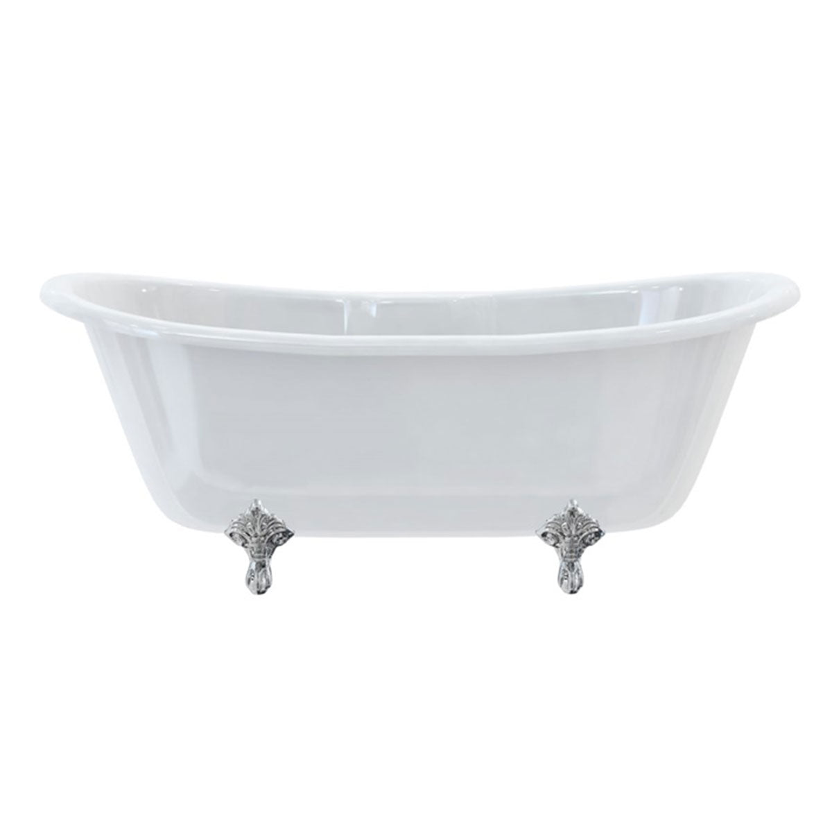 Burlington Bateau Double-Ended 1700mm Bath Traditional Chrome Feet Deluxe Bathrooms UK