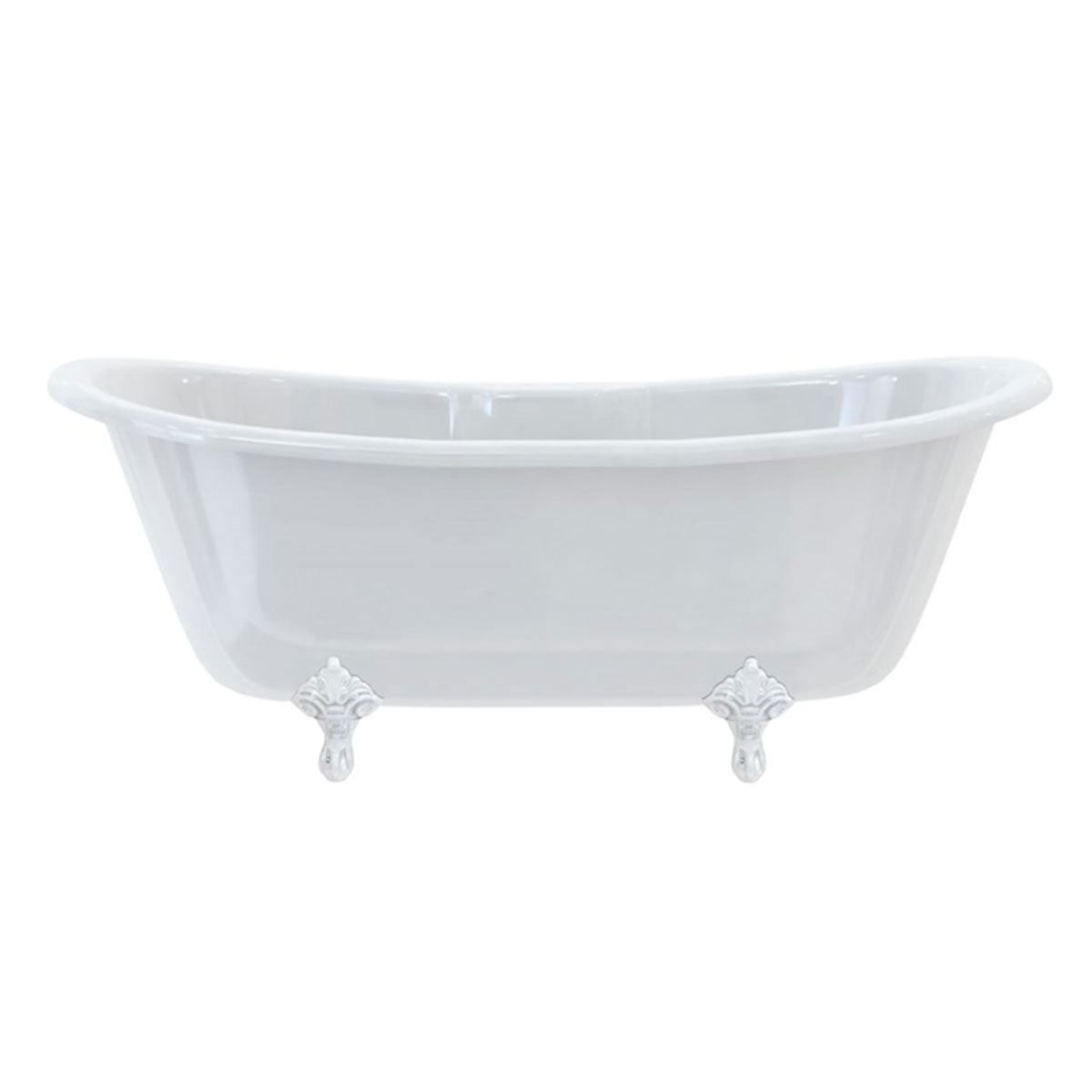 Burlington Bateau Double-Ended 1700mm Bath Traditional White Feet Deluxe Bathrooms UK
