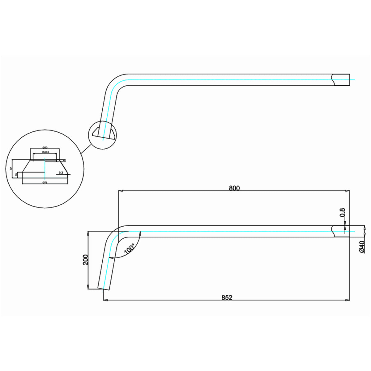 Burlington Bath P Trap Connection-Pipe Diagram Deluxe Bathrooms UK