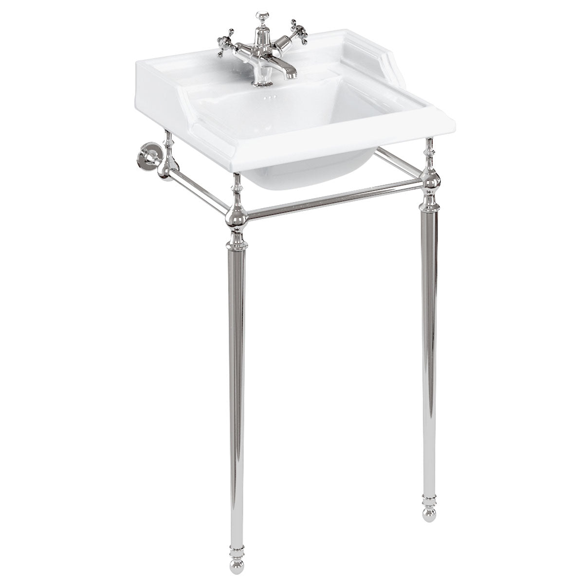 Burlington Classic 510 Square Basin With Washstand Chrome Deluxe Bathrooms UK
