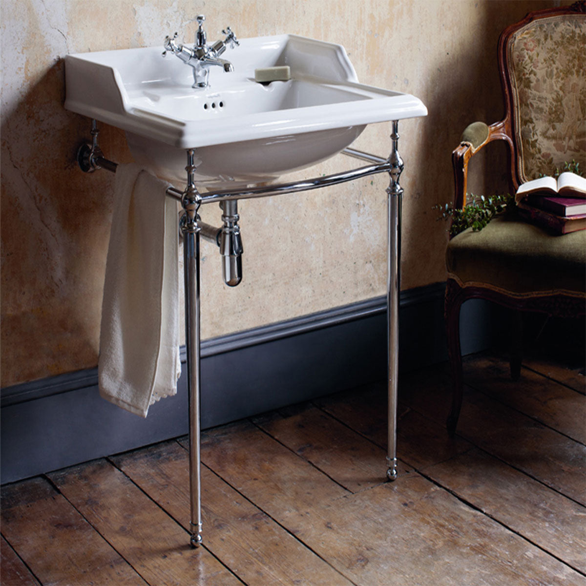 Burlington Classic 510 Square Basin With Washstand Feature Deluxe Bathrooms UK