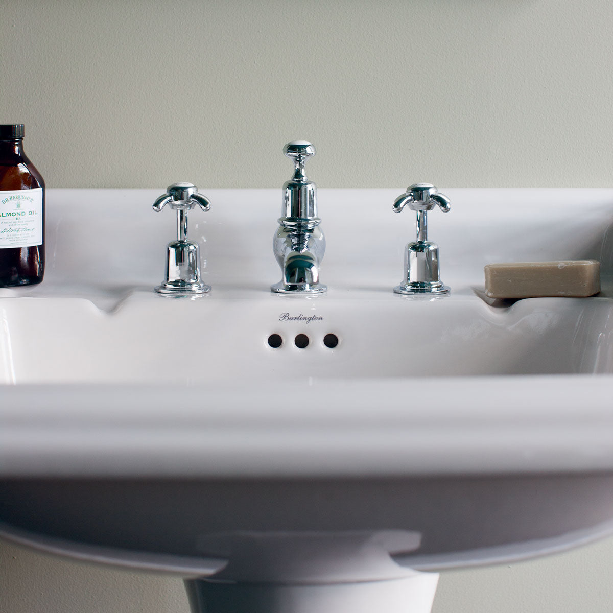 Burlington Classic 650m White Rectangular Basin With Standard Pedestal Feature Deluxe Bathrooms UK
