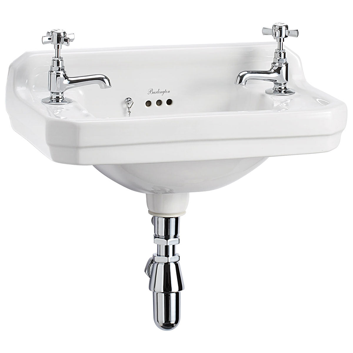 Burlington Edwardian 510 Cloakroom Washbasin Rectangular 2 Taps Deluxe Bathrooms UK