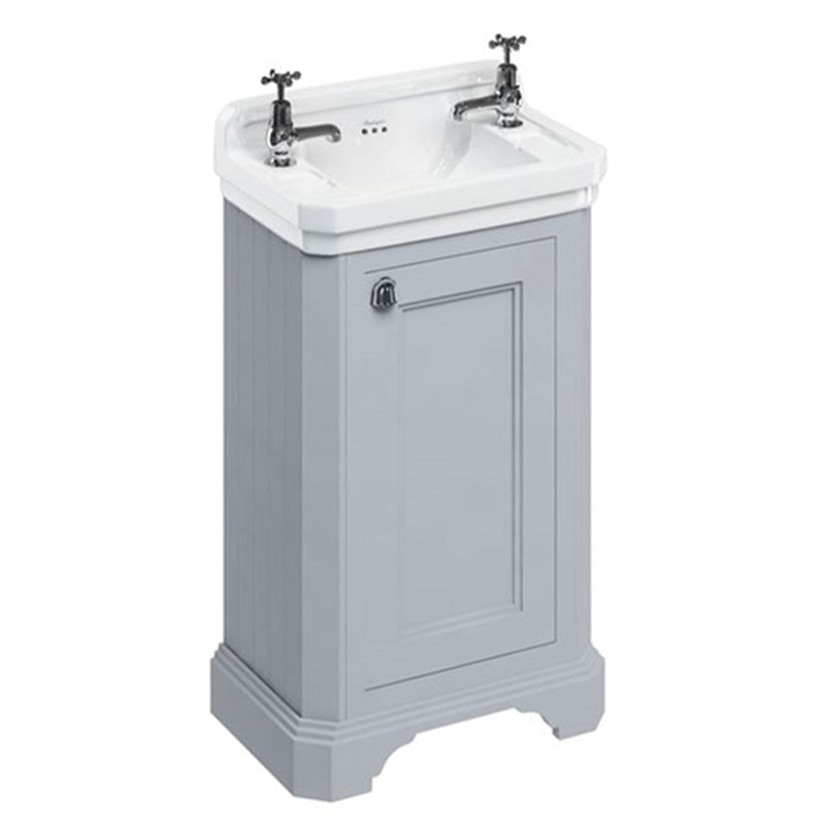 Burlington Edwardian 510 Freestanding Cloakroom Vanity Unit With Rectangular Basin Deluxe Bathrooms UK