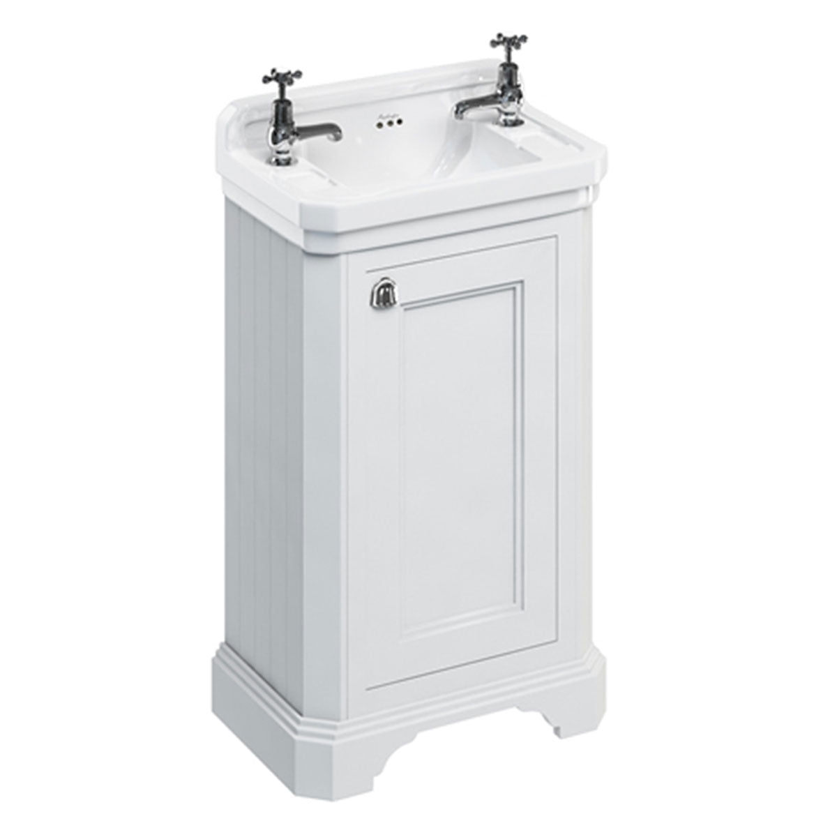 Burlington Edwardian 510 Freestanding Cloakroom Vanity Unit With Rectangular Basin Deluxe Bathrooms UK