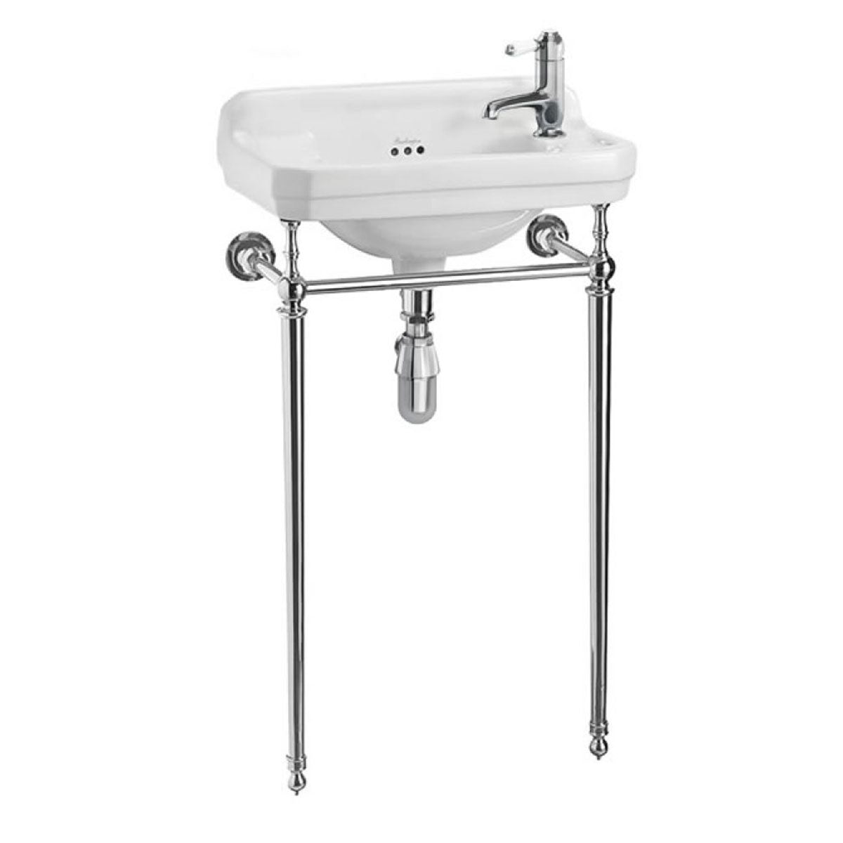 Burlington Edwardian Washstand 510 Rectangular Basin With Washstand Chrome 1 Tap Right Deluxe Bathrooms UK